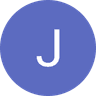 White letter J on a purple circular background